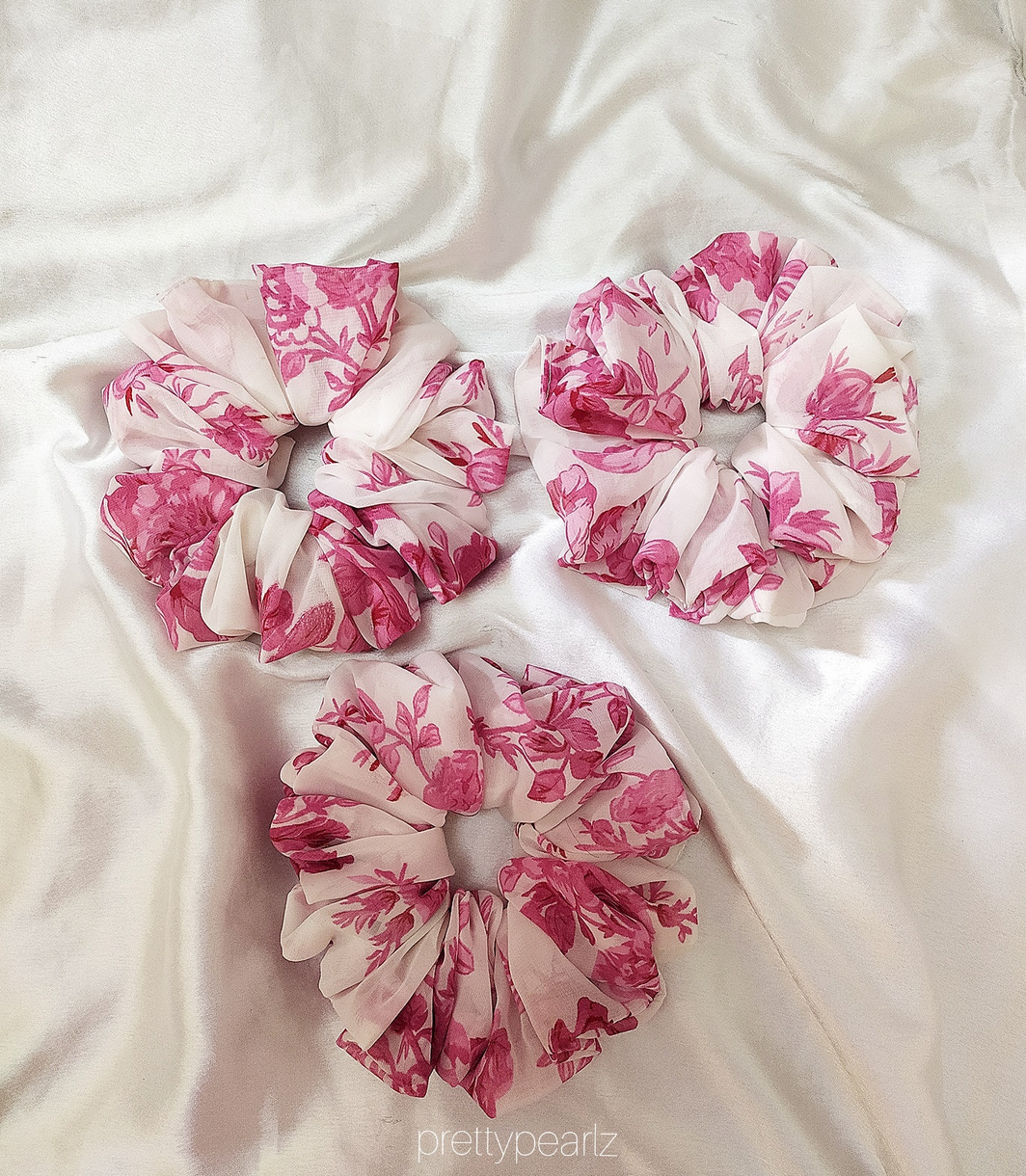 Floral Printed Scrunchies